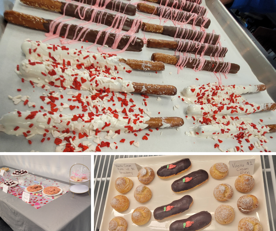 Oakcrest Students are busy and working hard on Valentine's Day treats.