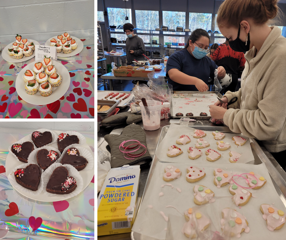 Oakcrest Students are busy and working hard on Valentine's Day treats.