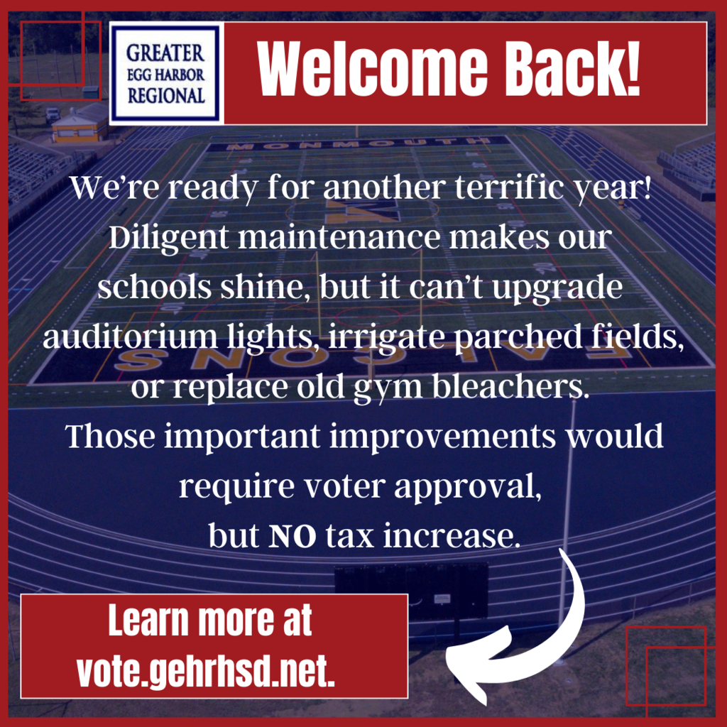 We're ready for another terrific year! Diligent maintenance makes our schools shine, but it can't upgrade auditorium lights, irrigate parched fields, or replace old gym bleachers. Those important improvements would require voter approval, but NO tax increase.