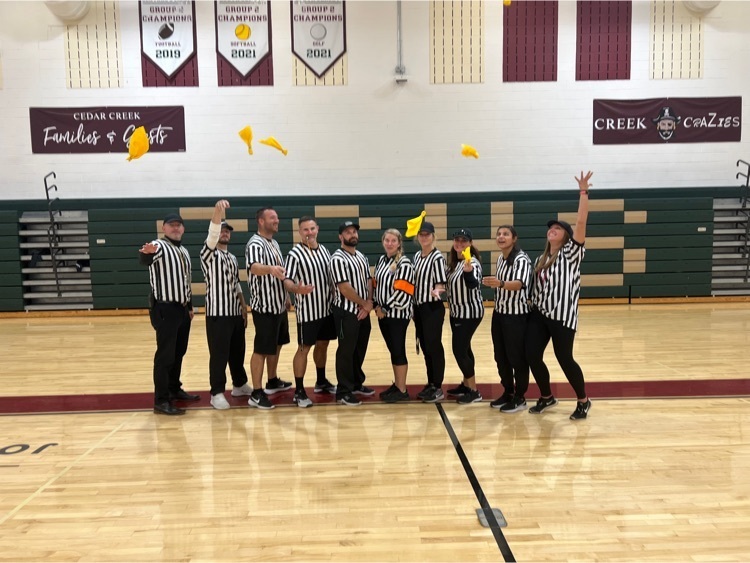 Cedar Creek PE staff dressed up as referees