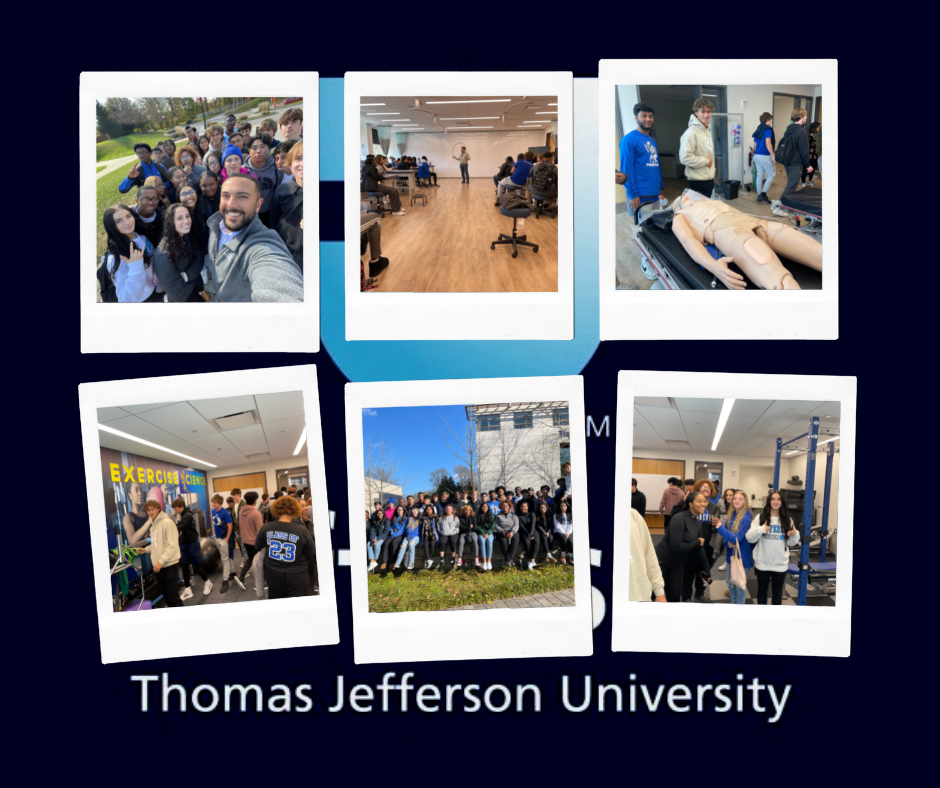 Mr. Yacoub's Sports Medicine + Anatomy & Physiology students visited TJU where they sat in on a lecture by Doctor Ricker Adkins and toured the campus. Students got an inside look of what to expect inside a college institution that offers majors such as PT, AT, OT and PA! 
